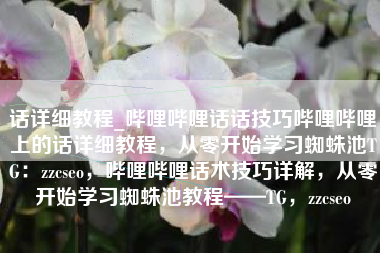 话详细教程_哔哩哔哩话话技巧哔哩哔哩上的话详细教程，从零开始学习蜘蛛池TG：zzcseo，哔哩哔哩话术技巧详解，从零开始学习蜘蛛池教程——TG，zzcseo