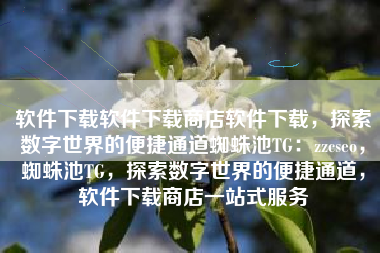 软件下载软件下载商店软件下载，探索数字世界的便捷通道蜘蛛池TG：zzcseo，蜘蛛池TG，探索数字世界的便捷通道，软件下载商店一站式服务