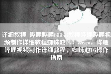 详细教程_哔哩哔哩bilibili教程哔哩哔哩视频制作详细教程蜘蛛池TG：zzcseo，哔哩哔哩视频制作详细教程，蜘蛛池TG操作指南