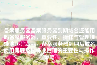 备案服务器备案服务器到期域名还能用吗备案服务器，重要性、操作与管理蜘蛛池TG：zzcseo，备案服务器到期后域名使用问题及蜘蛛池管理的重要性与操作策略