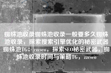 蜘蛛池收录蜘蛛池收录一般要多久蜘蛛池收录，探索搜索引擎优化的秘密武器蜘蛛池TG：zzcseo，探索SEO秘密武器，蜘蛛池收录时间与策略TG，zzcseo