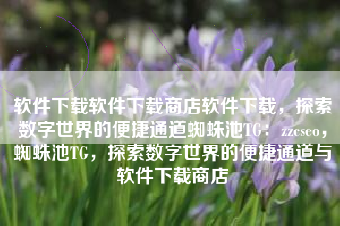 软件下载软件下载商店软件下载，探索数字世界的便捷通道蜘蛛池TG：zzcseo，蜘蛛池TG，探索数字世界的便捷通道与软件下载商店