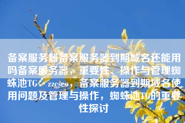 备案服务器备案服务器到期域名还能用吗备案服务器，重要性、操作与管理蜘蛛池TG：zzcseo，备案服务器到期域名使用问题及管理与操作，蜘蛛池TG的重要性探讨