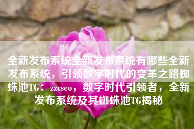 全新发布系统全新发布系统有哪些全新发布系统，引领数字时代的变革之路蜘蛛池TG：zzcseo，数字时代引领者，全新发布系统及其蜘蛛池TG揭秘