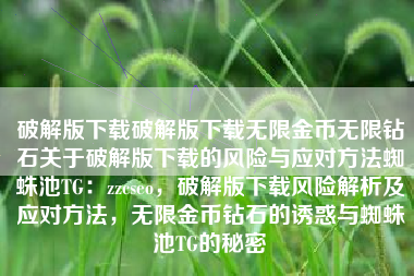 破解版下载破解版下载无限金币无限钻石关于破解版下载的风险与应对方法蜘蛛池TG：zzcseo，破解版下载风险解析及应对方法，无限金币钻石的诱惑与蜘蛛池TG的秘密