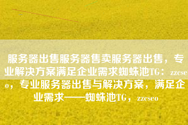 服务器出售服务器售卖服务器出售，专业解决方案满足企业需求蜘蛛池TG：zzcseo，专业服务器出售与解决方案，满足企业需求——蜘蛛池TG，zzcseo