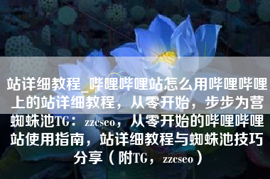站详细教程_哔哩哔哩站怎么用哔哩哔哩上的站详细教程，从零开始，步步为营蜘蛛池TG：zzcseo，从零开始的哔哩哔哩站使用指南，站详细教程与蜘蛛池技巧分享（附TG，zzcseo）