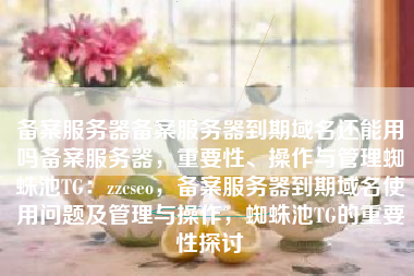 备案服务器备案服务器到期域名还能用吗备案服务器，重要性、操作与管理蜘蛛池TG：zzcseo，备案服务器到期域名使用问题及管理与操作，蜘蛛池TG的重要性探讨