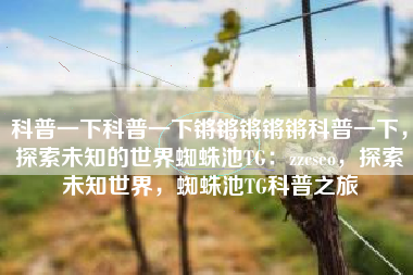 科普一下科普一下锵锵锵锵锵科普一下，探索未知的世界蜘蛛池TG：zzcseo，探索未知世界，蜘蛛池TG科普之旅