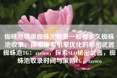 蜘蛛池收录蜘蛛池收录一般要多久蜘蛛池收录，探索搜索引擎优化的秘密武器蜘蛛池TG：zzcseo，探索SEO秘密武器，蜘蛛池收录时间与策略TG，zzcseo