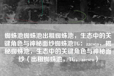 蜘蛛池蜘蛛池出租蜘蛛池，生态中的关键角色与神秘面纱蜘蛛池TG：zzcseo，揭秘蜘蛛池，生态中的关键角色与神秘面纱（出租蜘蛛池，TG，zzcseo）