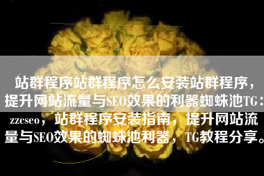 站群程序站群程序怎么安装站群程序，提升网站流量与SEO效果的利器蜘蛛池TG：zzcseo，站群程序安装指南，提升网站流量与SEO效果的蜘蛛池利器，TG教程分享。
