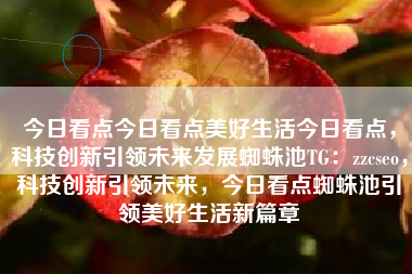 今日看点今日看点美好生活今日看点，科技创新引领未来发展蜘蛛池TG：zzcseo，科技创新引领未来，今日看点蜘蛛池引领美好生活新篇章