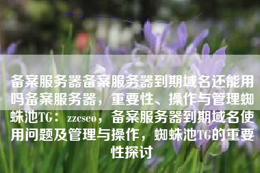 备案服务器备案服务器到期域名还能用吗备案服务器，重要性、操作与管理蜘蛛池TG：zzcseo，备案服务器到期域名使用问题及管理与操作，蜘蛛池TG的重要性探讨