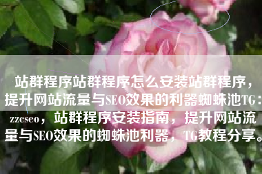 站群程序站群程序怎么安装站群程序，提升网站流量与SEO效果的利器蜘蛛池TG：zzcseo，站群程序安装指南，提升网站流量与SEO效果的蜘蛛池利器，TG教程分享。