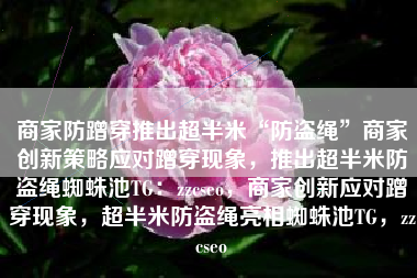 商家防蹭穿推出超半米“防盗绳”商家创新策略应对蹭穿现象，推出超半米防盗绳蜘蛛池TG：zzcseo，商家创新应对蹭穿现象，超半米防盗绳亮相蜘蛛池TG，zzcseo