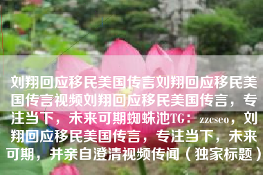 刘翔回应移民美国传言刘翔回应移民美国传言视频刘翔回应移民美国传言，专注当下，未来可期蜘蛛池TG：zzcseo，刘翔回应移民美国传言，专注当下，未来可期，并亲自澄清视频传闻（独家标题）