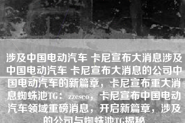 涉及中国电动汽车 卡尼宣布大消息涉及中国电动汽车 卡尼宣布大消息的公司中国电动汽车的新篇章，卡尼宣布重大消息蜘蛛池TG：zzcseo，卡尼宣布中国电动汽车领域重磅消息，开启新篇章，涉及的公司与蜘蛛池TG揭秘