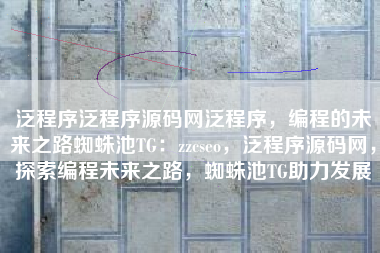 泛程序泛程序源码网泛程序，编程的未来之路蜘蛛池TG：zzcseo，泛程序源码网，探索编程未来之路，蜘蛛池TG助力发展