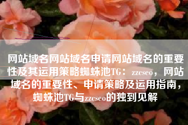 网站域名网站域名申请网站域名的重要性及其运用策略蜘蛛池TG：zzcseo，网站域名的重要性、申请策略及运用指南，蜘蛛池TG与zzcseo的独到见解