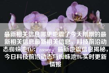 最新相关信息哪里地震了今天刚刚的最新相关信息最新相关信息，科技前沿动态蜘蛛池TG：zzcseo，最新地震信息揭秘，今日科技前沿动态与蜘蛛池TG实时更新情报