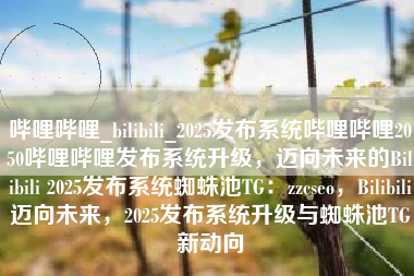 哔哩哔哩_bilibili_2025发布系统哔哩哔哩2050哔哩哔哩发布系统升级，迈向未来的Bilibili 2025发布系统蜘蛛池TG：zzcseo，Bilibili迈向未来，2025发布系统升级与蜘蛛池TG新动向