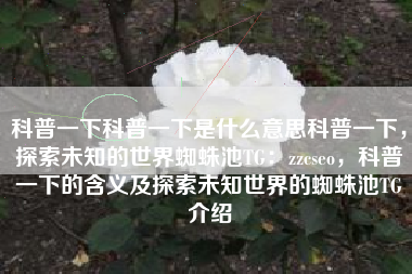 科普一下科普一下是什么意思科普一下，探索未知的世界蜘蛛池TG：zzcseo，科普一下的含义及探索未知世界的蜘蛛池TG介绍