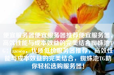 便宜服务器便宜服务器推荐便宜服务器，高效性能与成本效益的完美结合蜘蛛池TG：zzcseo，优质低价服务器推荐，高效性能与成本效益的完美结合，蜘蛛池TG助你轻松选购服务器！