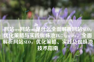 网站seo网站seo是什么全面解析网站SEO，优化策略与实践蜘蛛池TG：zzcseo，全面解析网站SEO，优化策略、实践及蜘蛛池技术指南