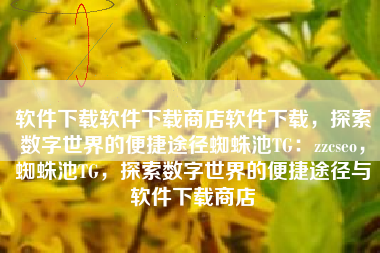 软件下载软件下载商店软件下载，探索数字世界的便捷途径蜘蛛池TG：zzcseo，蜘蛛池TG，探索数字世界的便捷途径与软件下载商店