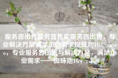 服务器出售服务器售卖服务器出售，专业解决方案满足企业需求蜘蛛池TG：zzcseo，专业服务器出售与解决方案，满足企业需求——蜘蛛池TG，zzcseo