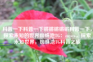 科普一下科普一下锵锵锵锵锵科普一下，探索未知的世界蜘蛛池TG：zzcseo，探索未知世界，蜘蛛池TG科普之旅