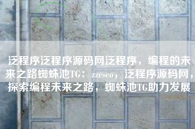 泛程序泛程序源码网泛程序，编程的未来之路蜘蛛池TG：zzcseo，泛程序源码网，探索编程未来之路，蜘蛛池TG助力发展