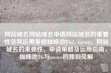 网站域名网站域名申请网站域名的重要性及其运用策略蜘蛛池TG：zzcseo，网站域名的重要性、申请策略及运用指南，蜘蛛池TG与zzcseo的独到见解