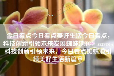 今日看点今日看点美好生活今日看点，科技创新引领未来发展蜘蛛池TG：zzcseo，科技创新引领未来，今日看点蜘蛛池引领美好生活新篇章