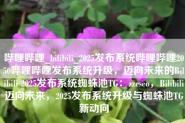 哔哩哔哩_bilibili_2025发布系统哔哩哔哩2050哔哩哔哩发布系统升级，迈向未来的Bilibili 2025发布系统蜘蛛池TG：zzcseo，Bilibili迈向未来，2025发布系统升级与蜘蛛池TG新动向