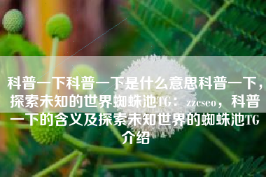 科普一下科普一下是什么意思科普一下，探索未知的世界蜘蛛池TG：zzcseo，科普一下的含义及探索未知世界的蜘蛛池TG介绍