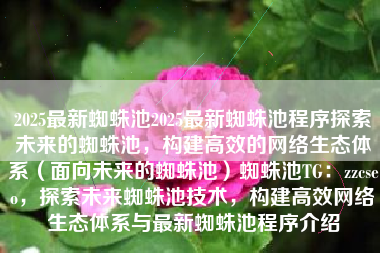 2025最新蜘蛛池2025最新蜘蛛池程序探索未来的蜘蛛池，构建高效的网络生态体系（面向未来的蜘蛛池）蜘蛛池TG：zzcseo，探索未来蜘蛛池技术，构建高效网络生态体系与最新蜘蛛池程序介绍