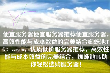 便宜服务器便宜服务器推荐便宜服务器，高效性能与成本效益的完美结合蜘蛛池TG：zzcseo，优质低价服务器推荐，高效性能与成本效益的完美结合，蜘蛛池TG助你轻松选购服务器！
