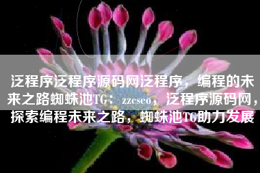 泛程序泛程序源码网泛程序，编程的未来之路蜘蛛池TG：zzcseo，泛程序源码网，探索编程未来之路，蜘蛛池TG助力发展