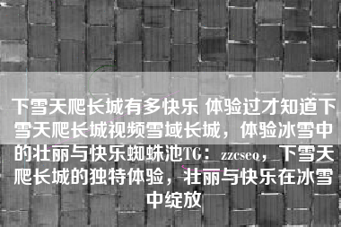 下雪天爬长城有多快乐 体验过才知道下雪天爬长城视频雪域长城，体验冰雪中的壮丽与快乐蜘蛛池TG：zzcseo，下雪天爬长城的独特体验，壮丽与快乐在冰雪中绽放
