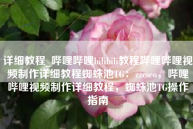 详细教程_哔哩哔哩bilibili教程哔哩哔哩视频制作详细教程蜘蛛池TG：zzcseo，哔哩哔哩视频制作详细教程，蜘蛛池TG操作指南