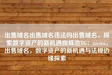 出售域名出售域名违法吗出售域名，探索数字资产的新机遇蜘蛛池TG：zzcseo，出售域名，数字资产的新机遇与法规边缘探索