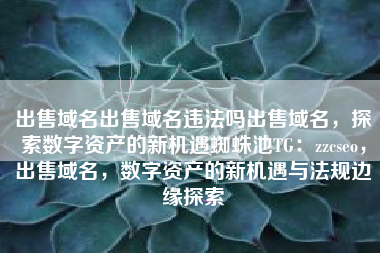 出售域名出售域名违法吗出售域名，探索数字资产的新机遇蜘蛛池TG：zzcseo，出售域名，数字资产的新机遇与法规边缘探索