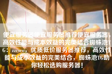 便宜服务器便宜服务器推荐便宜服务器，高效性能与成本效益的完美结合蜘蛛池TG：zzcseo，优质低价服务器推荐，高效性能与成本效益的完美结合，蜘蛛池TG助你轻松选购服务器！