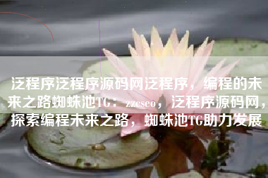 泛程序泛程序源码网泛程序，编程的未来之路蜘蛛池TG：zzcseo，泛程序源码网，探索编程未来之路，蜘蛛池TG助力发展