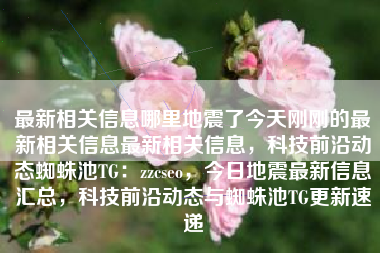 最新相关信息哪里地震了今天刚刚的最新相关信息最新相关信息，科技前沿动态蜘蛛池TG：zzcseo，今日地震最新信息汇总，科技前沿动态与蜘蛛池TG更新速递