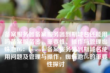 备案服务器备案服务器到期域名还能用吗备案服务器，重要性、操作与管理蜘蛛池TG：zzcseo，备案服务器到期域名使用问题及管理与操作，蜘蛛池TG的重要性探讨