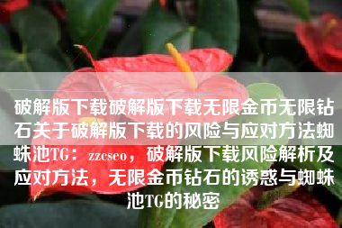 破解版下载破解版下载无限金币无限钻石关于破解版下载的风险与应对方法蜘蛛池TG：zzcseo，破解版下载风险解析及应对方法，无限金币钻石的诱惑与蜘蛛池TG的秘密