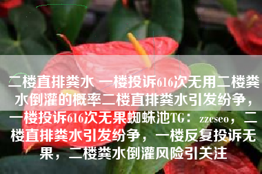 二楼直排粪水 一楼投诉616次无用二楼粪水倒灌的概率二楼直排粪水引发纷争，一楼投诉616次无果蜘蛛池TG：zzcseo，二楼直排粪水引发纷争，一楼反复投诉无果，二楼粪水倒灌风险引关注